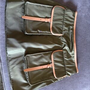 Prada Olive Green Skirt with Tan Details